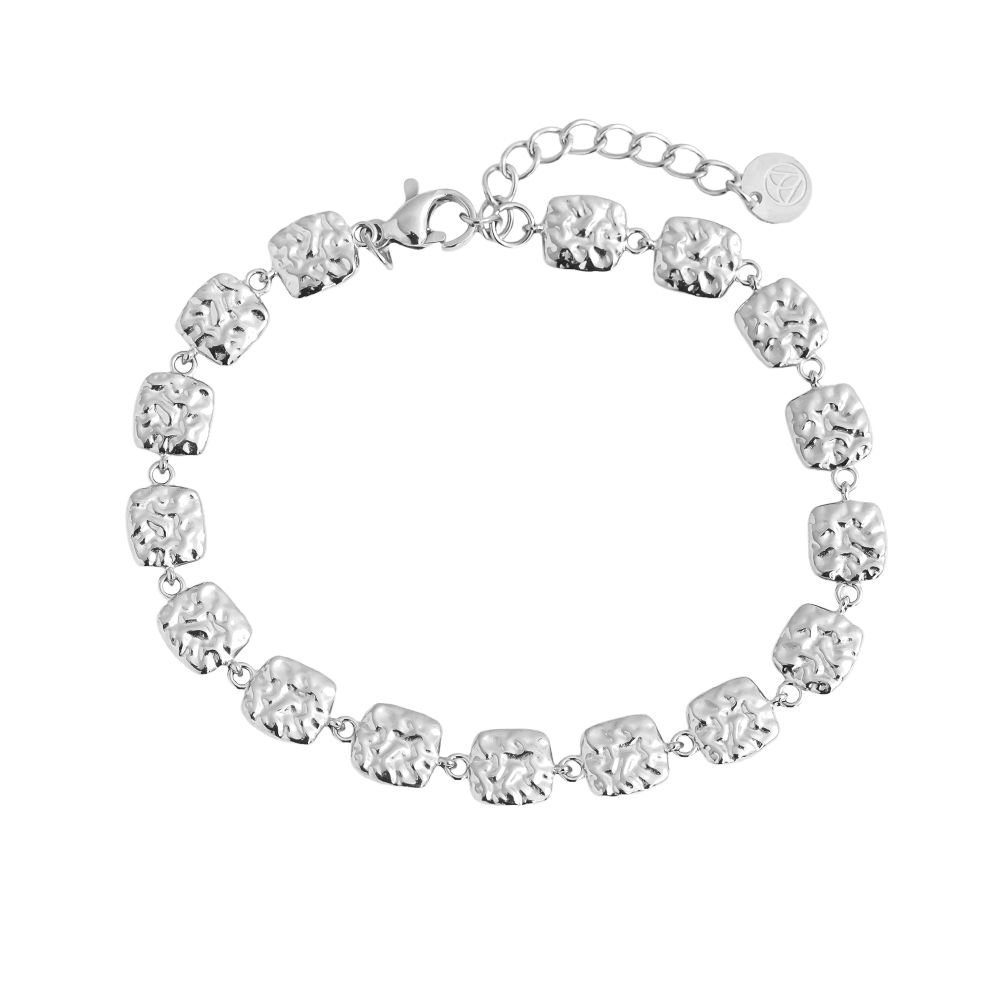 17cm irregular squares stainless steel bracelet     
