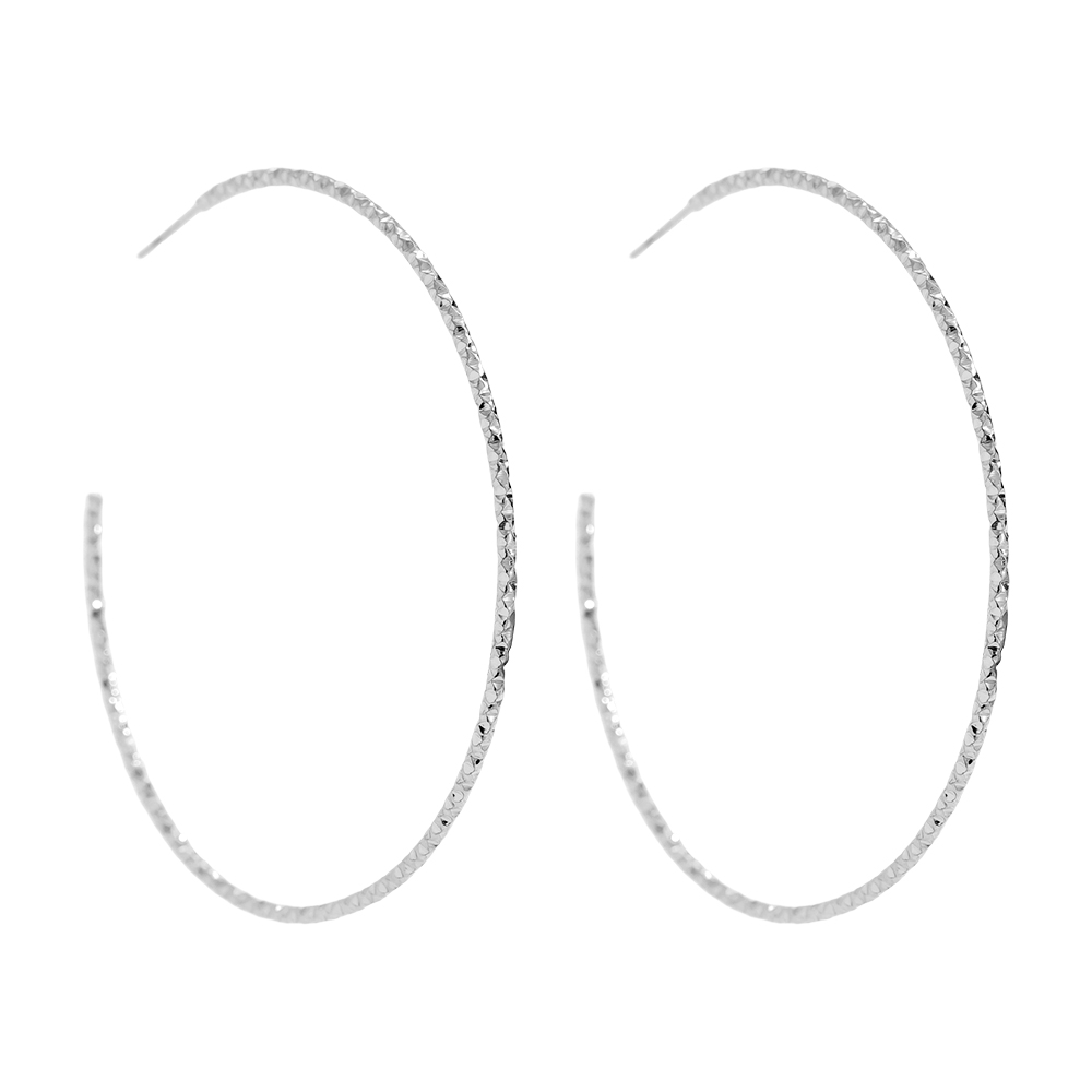 60mm Twisted Stainless Steel Earrings 