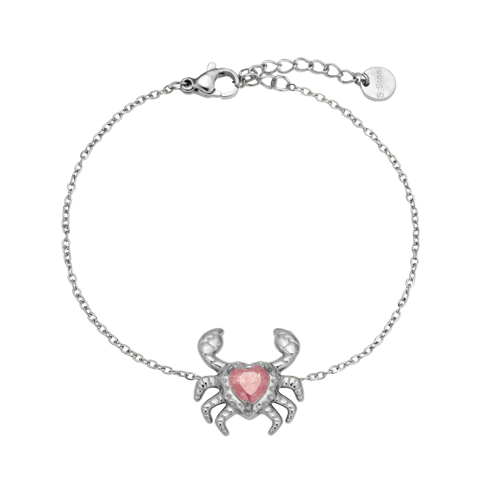16cm Crab And Diamond stainless steel bracelet 