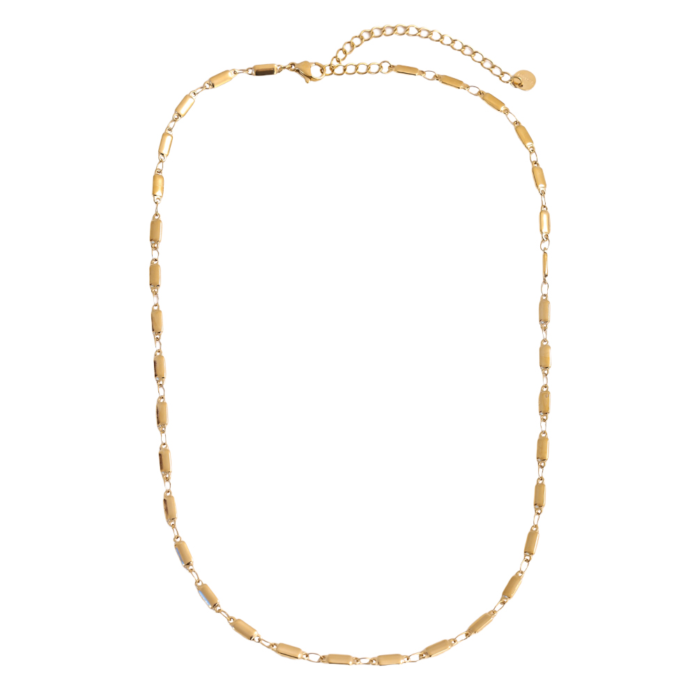 42cm rectangular chain stainless steel necklace      