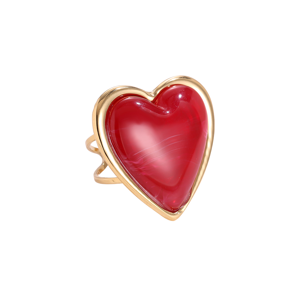 Big Size Heart stainless steel ring    