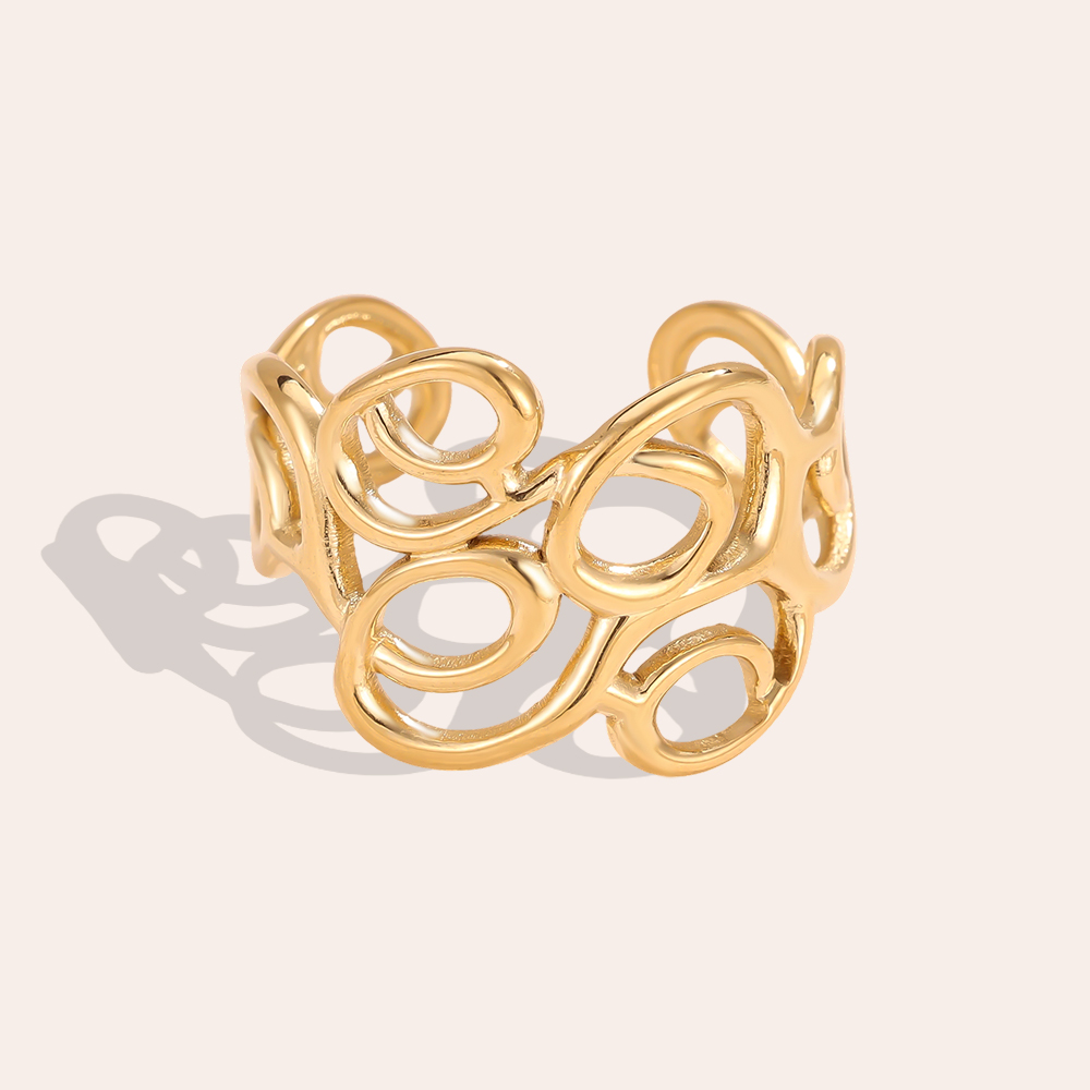 Stainless Steel Ring, Adjustable, Loose Mesh