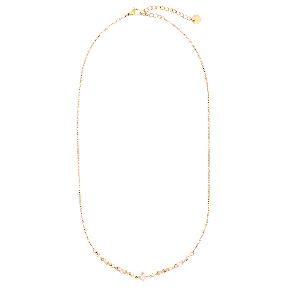 40cm Multi Diamonds stainless steel necklace     