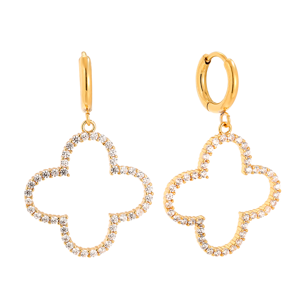 40mm Diamond Clover stainless steel earrings  