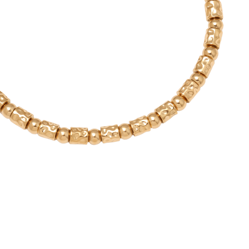 Elastic Tube And Beads stainless steel bracelet       