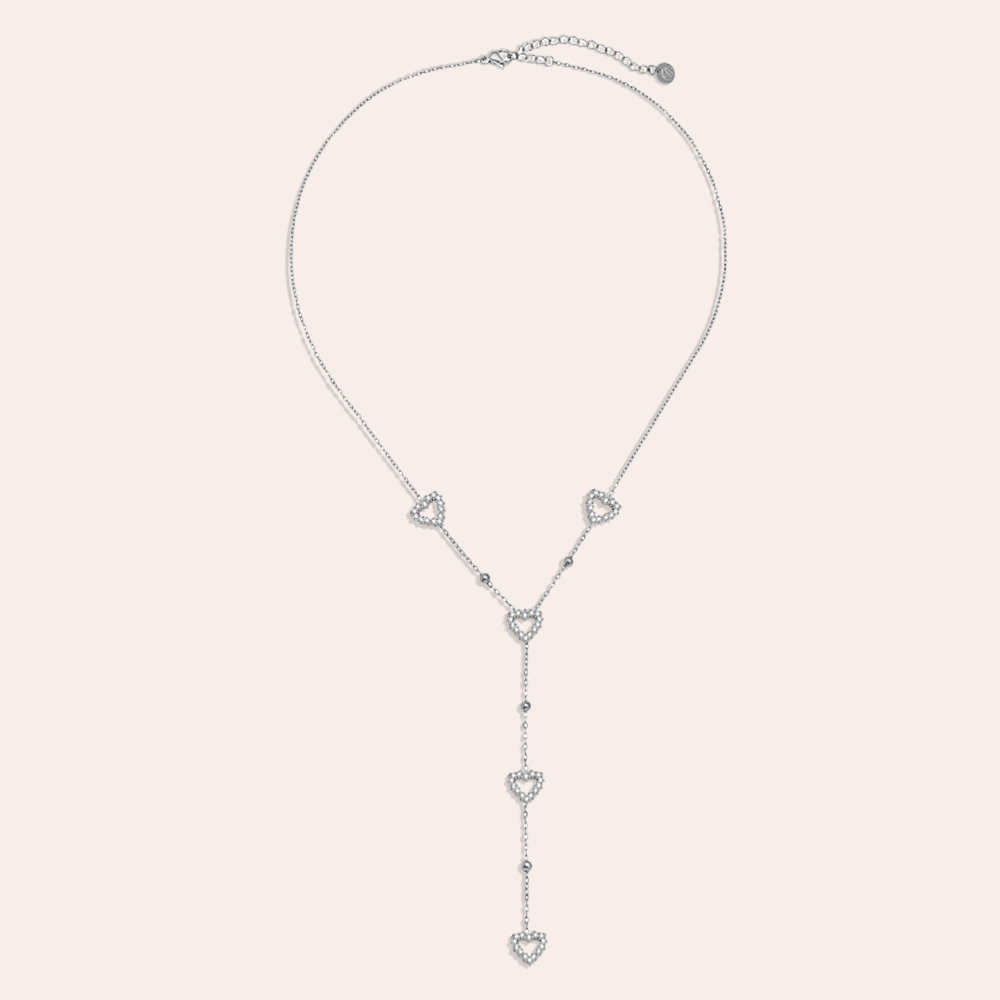 39cm Nice Diamond Heart stainless steel necklace       