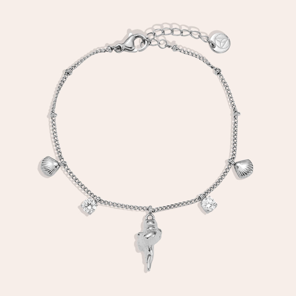 17cm Ocean And Diamond stainless steel bracelet 
