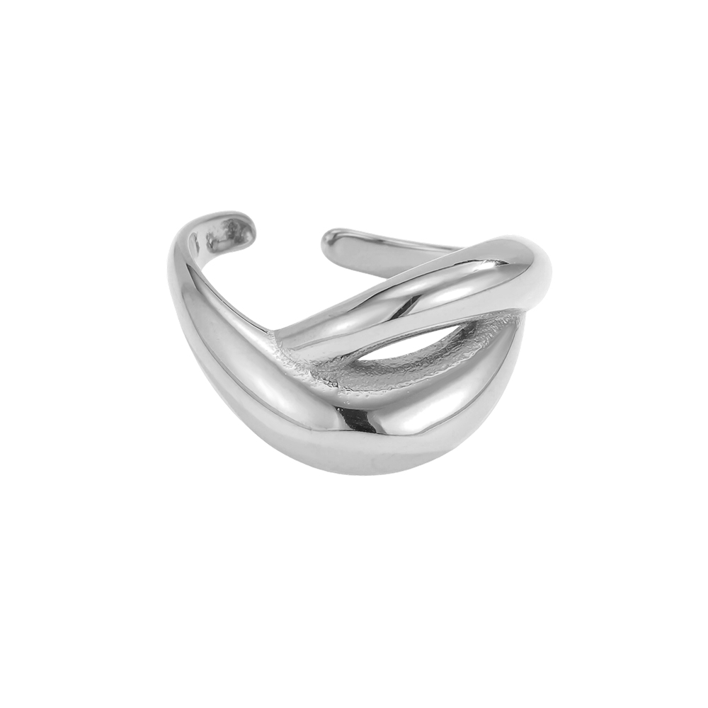 Stainless steel ring, adjustable, cross-shaped 