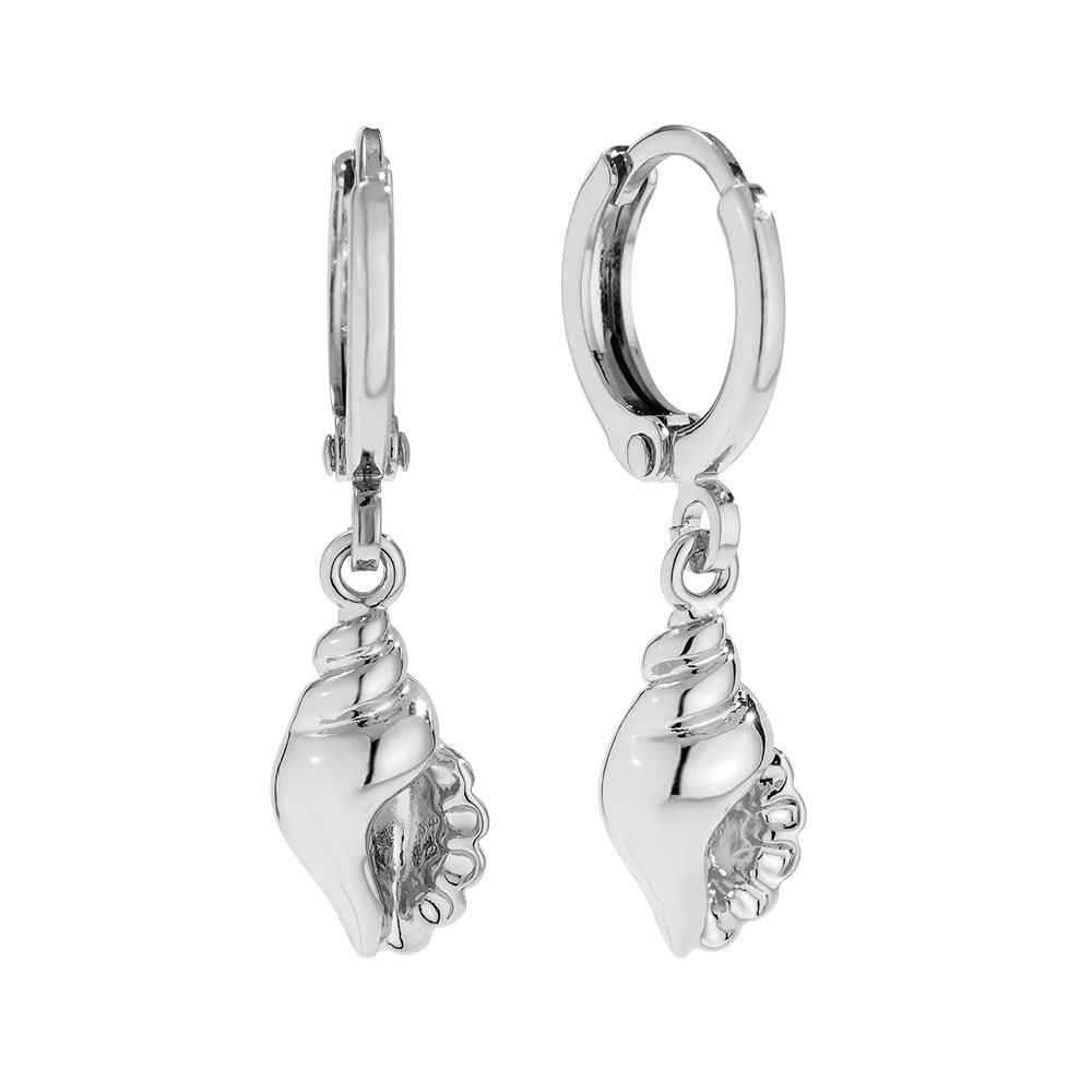2.7cm Conch gold-plated earrings     