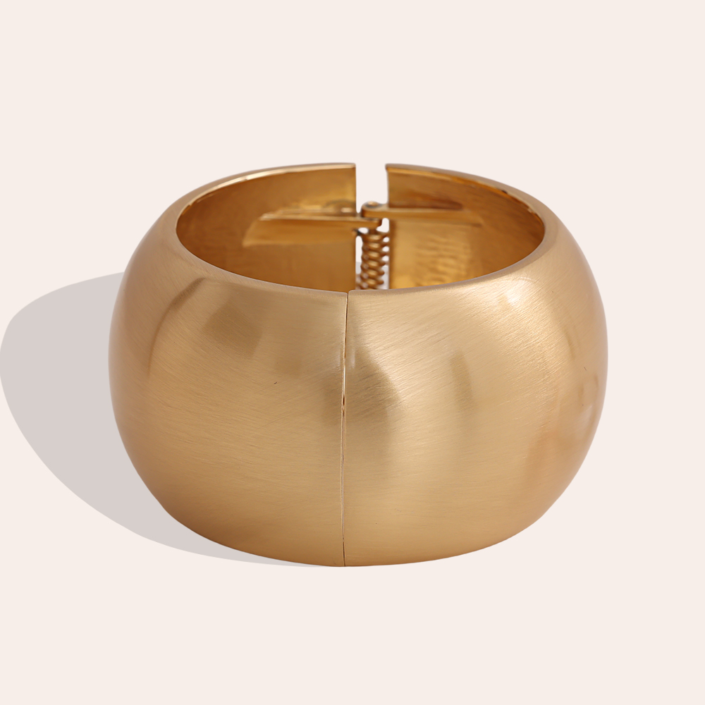 6.5cm wide matt round brass bangle      