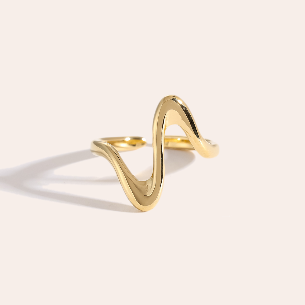 Stainless steel ring Heart Beat