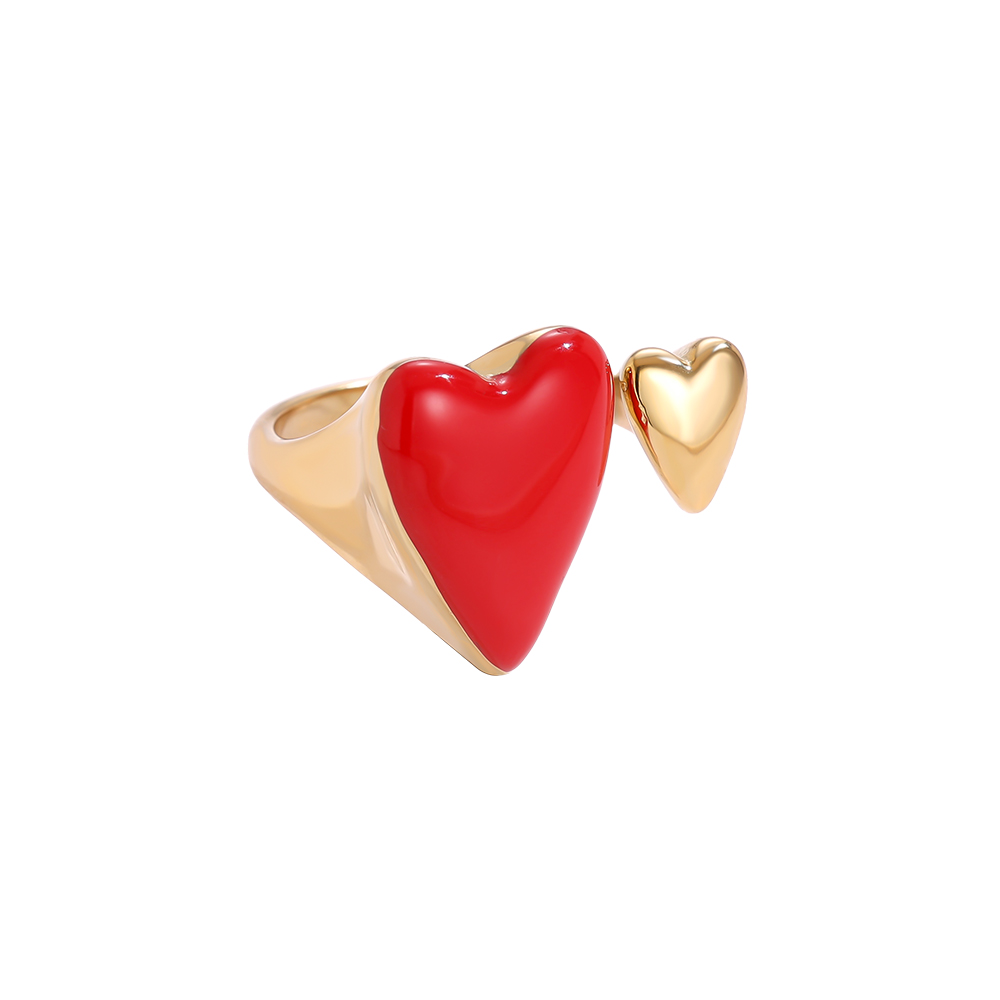 Sweet Red Heart stainless steel ring    