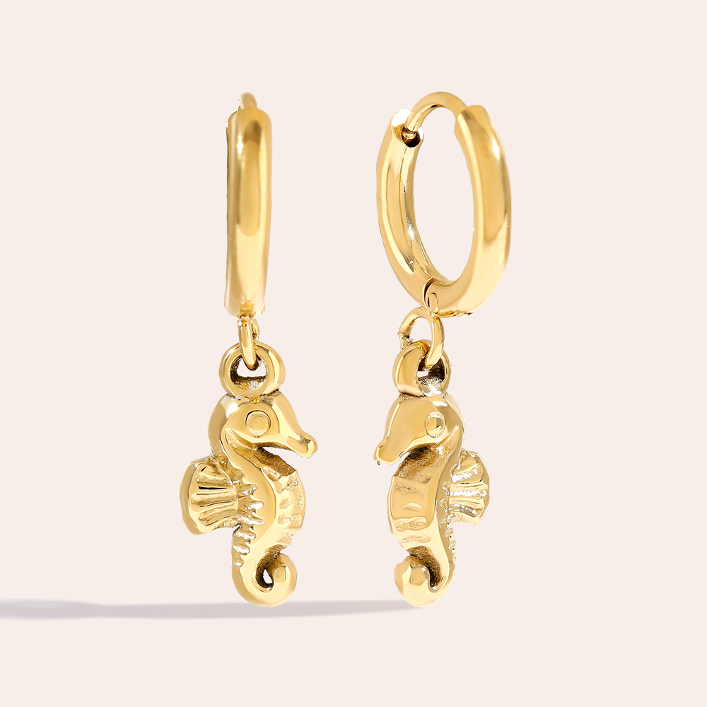 25mm Sea Horse stainless steel earrings     