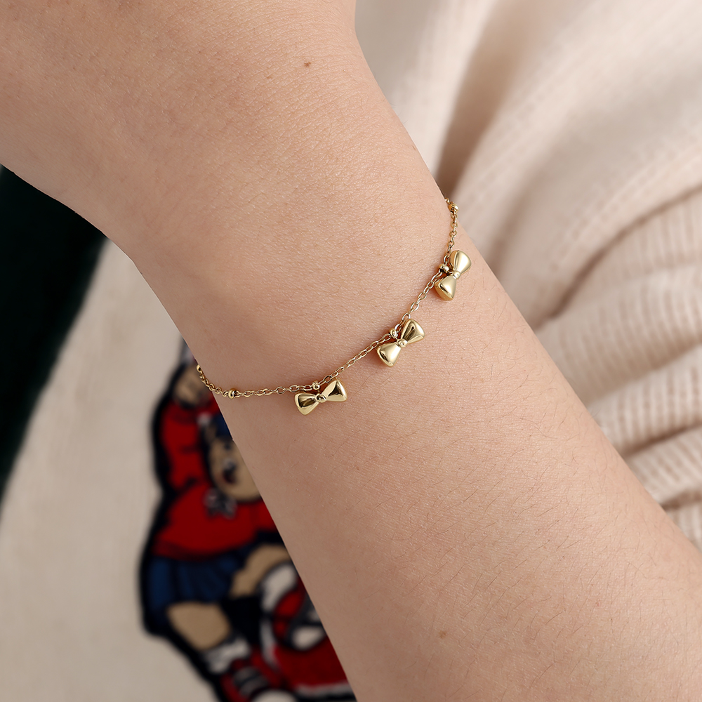 17cm Nice Bowtie stainless steel bracelet   