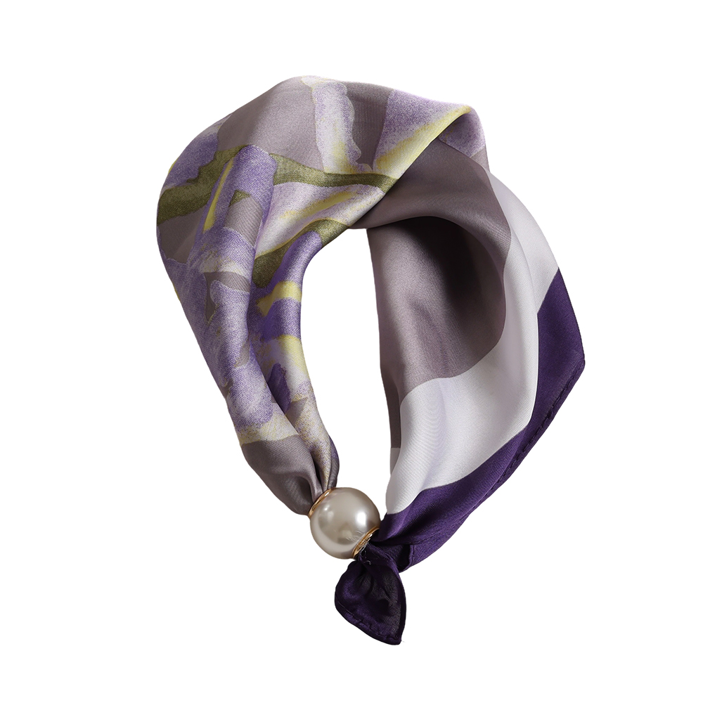 43cm stylish grey pattern beaded scarf     