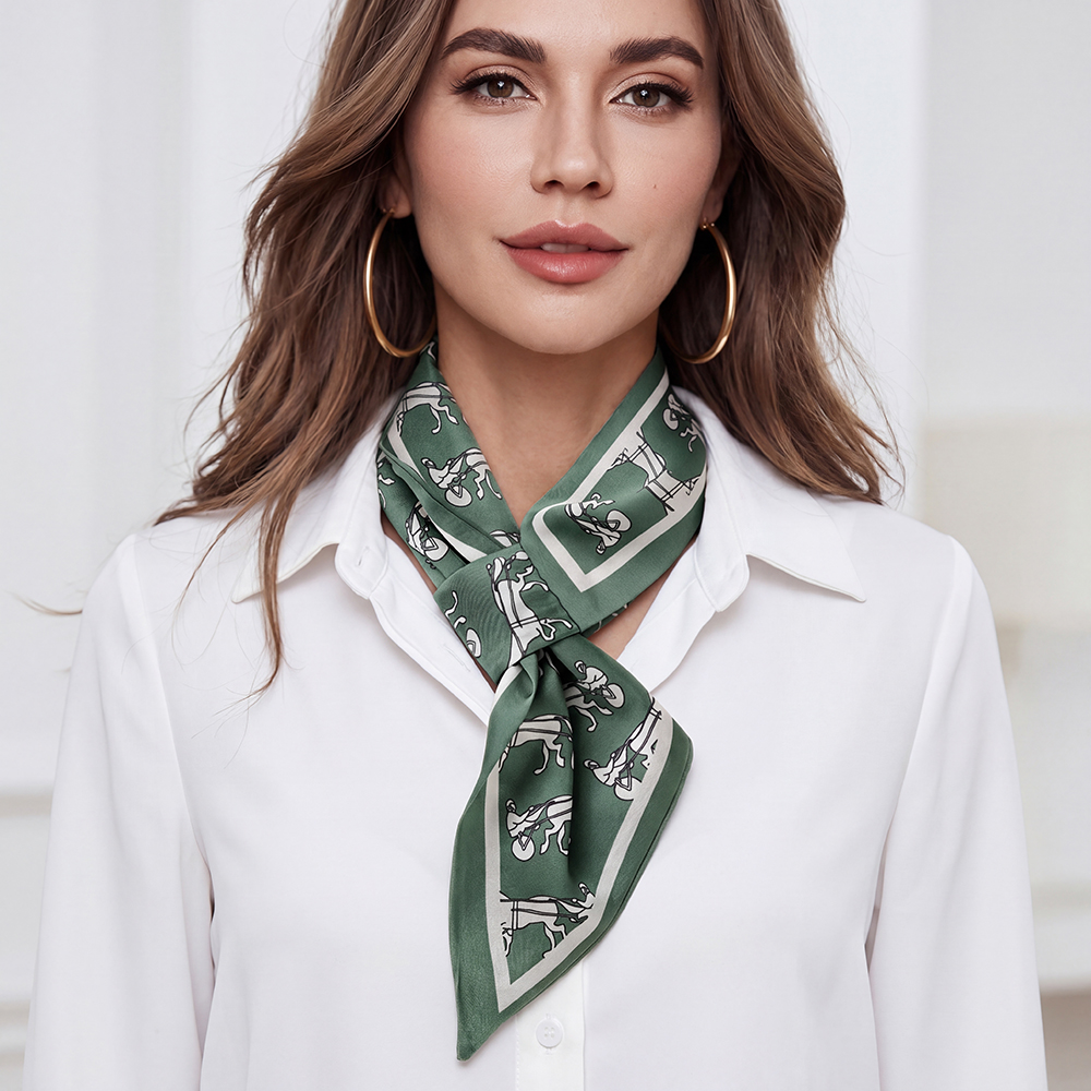 76cm Horse-drawn Carriage Pattern Scarf 