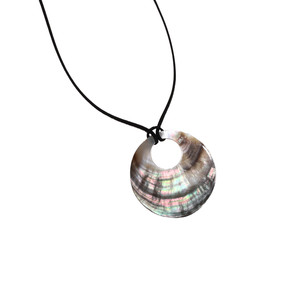 90cm acrylic mother-of-pearl large hole polyester cord necklace