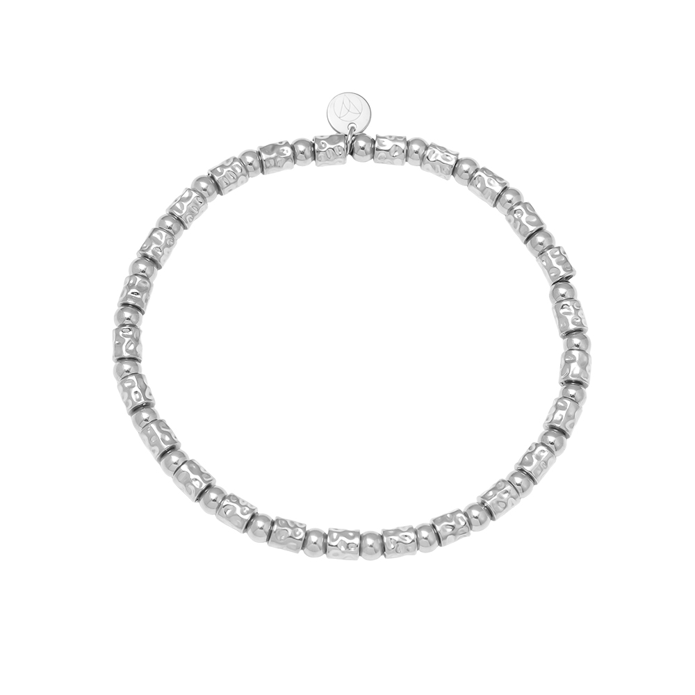 Elastic Tube And Beads stainless steel bracelet       