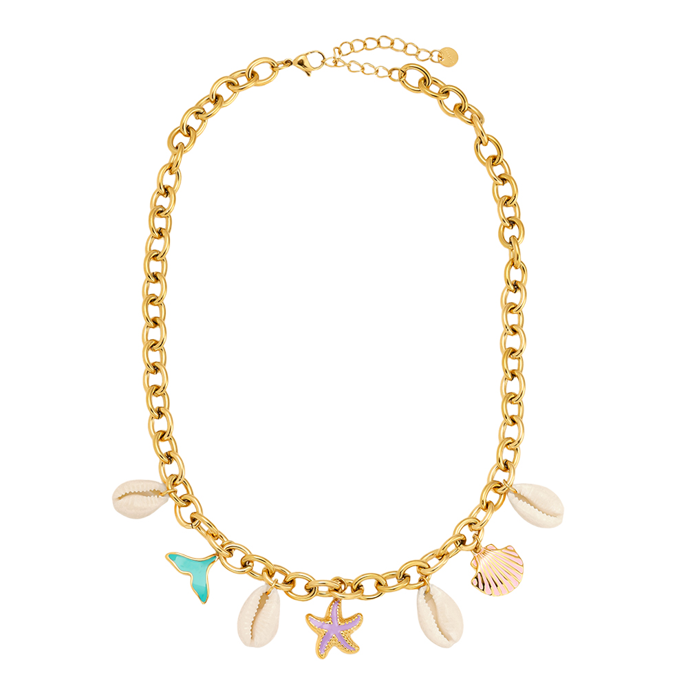 39cm Colourful Ocean stainless steel necklace