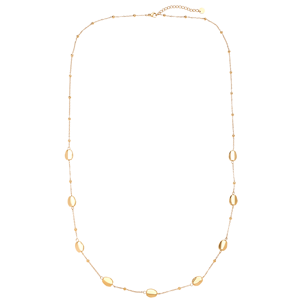 80cm Uneven Oval Chain stainless steel necklace  