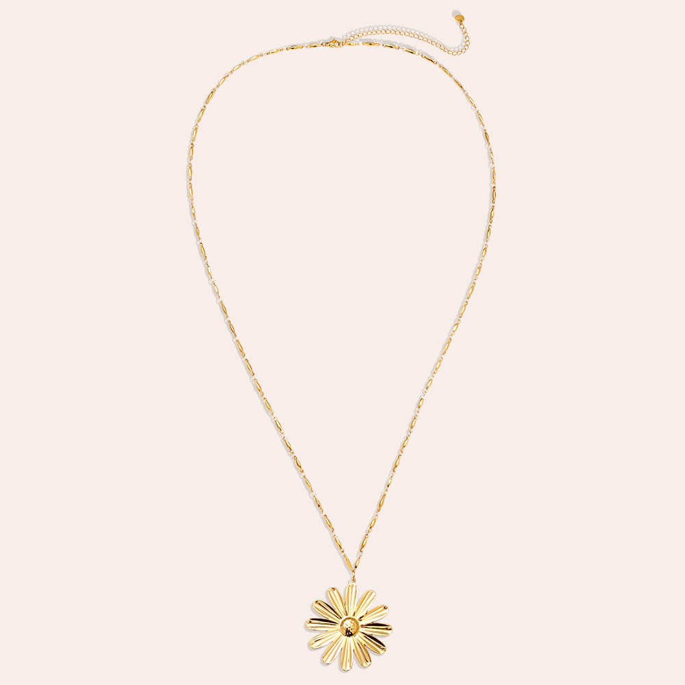 80cm daisy stainless steel necklace      