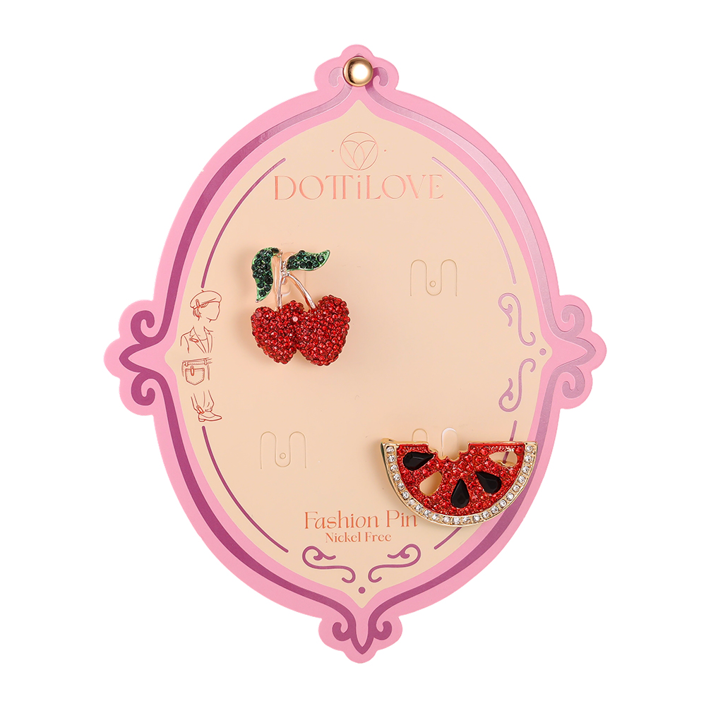 43mm cherry watermelon brooch   
