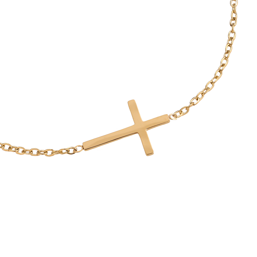 17cm cross stainless steel bracelet