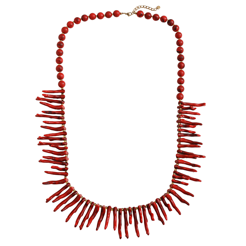 86cm acrylic herringbone shape stainless steel necklace     