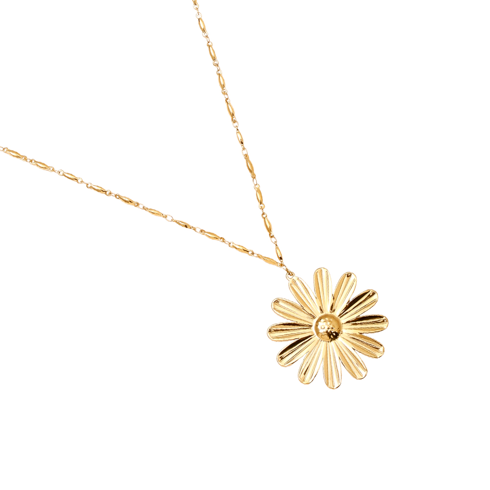 80cm daisy stainless steel necklace      