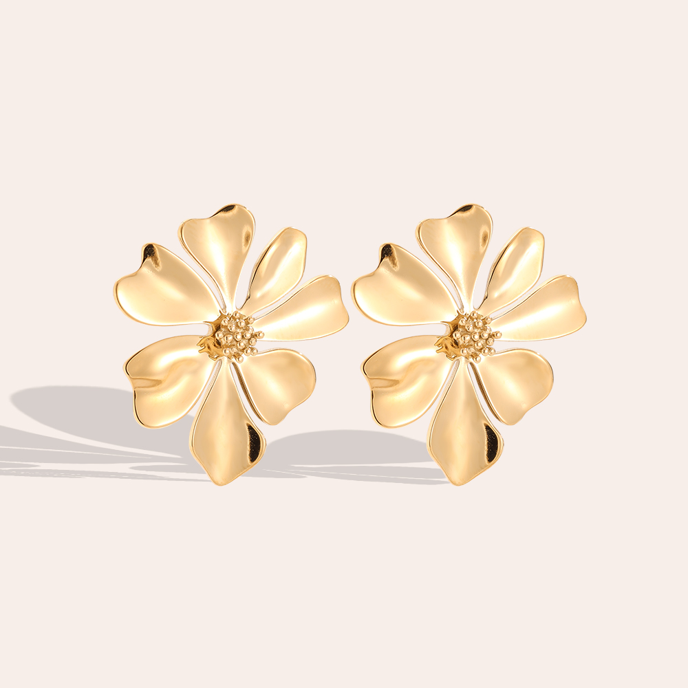 24*27mm Beautiful flower stainless steel earrings  