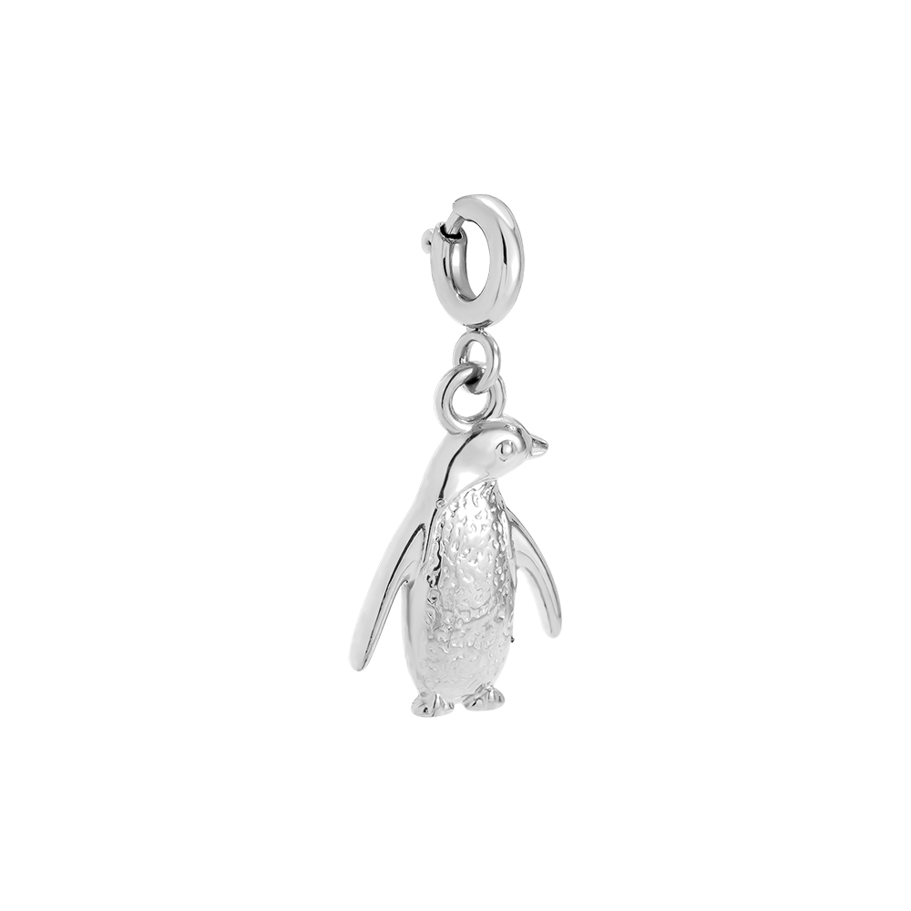 1.6cm Spring Clasp Penguin Stainless Steel Pendant    