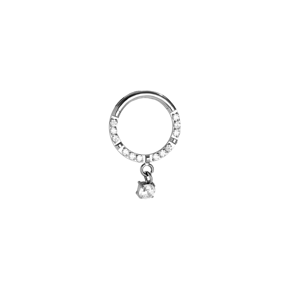 1.2*8mm Diamond Ring Titanium Belly Piercing   