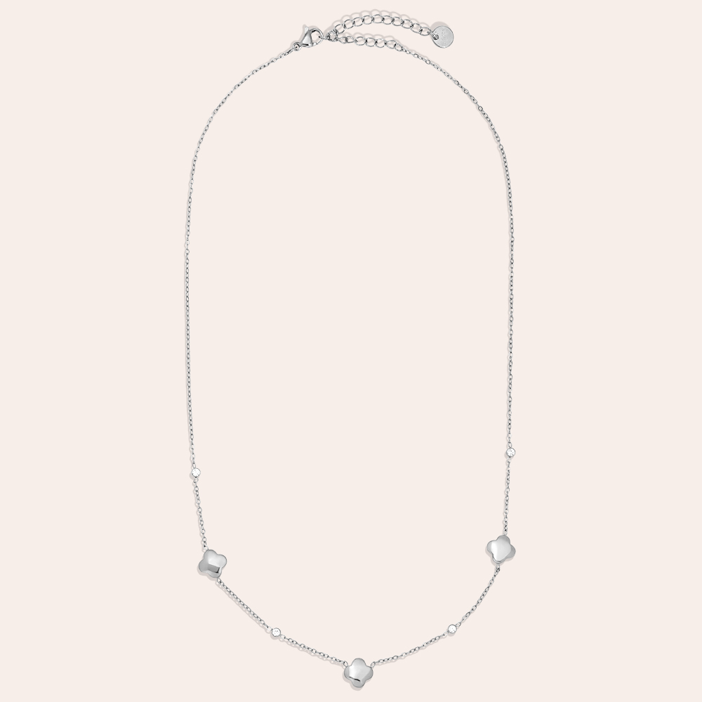 39cm Luckly Flower Plate stainless steel necklace 