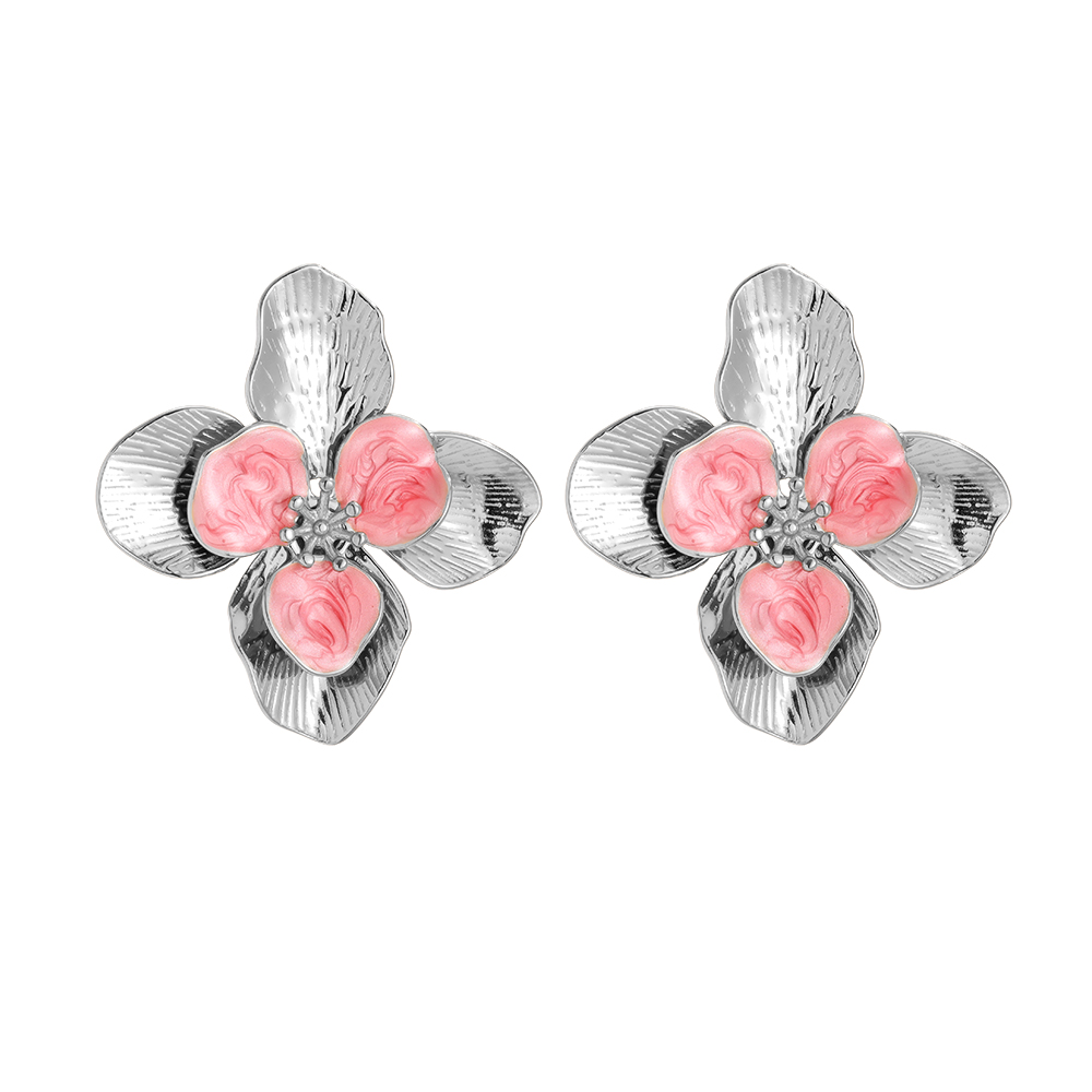 42*45mm Beautiful large flower stainless steel earrings     