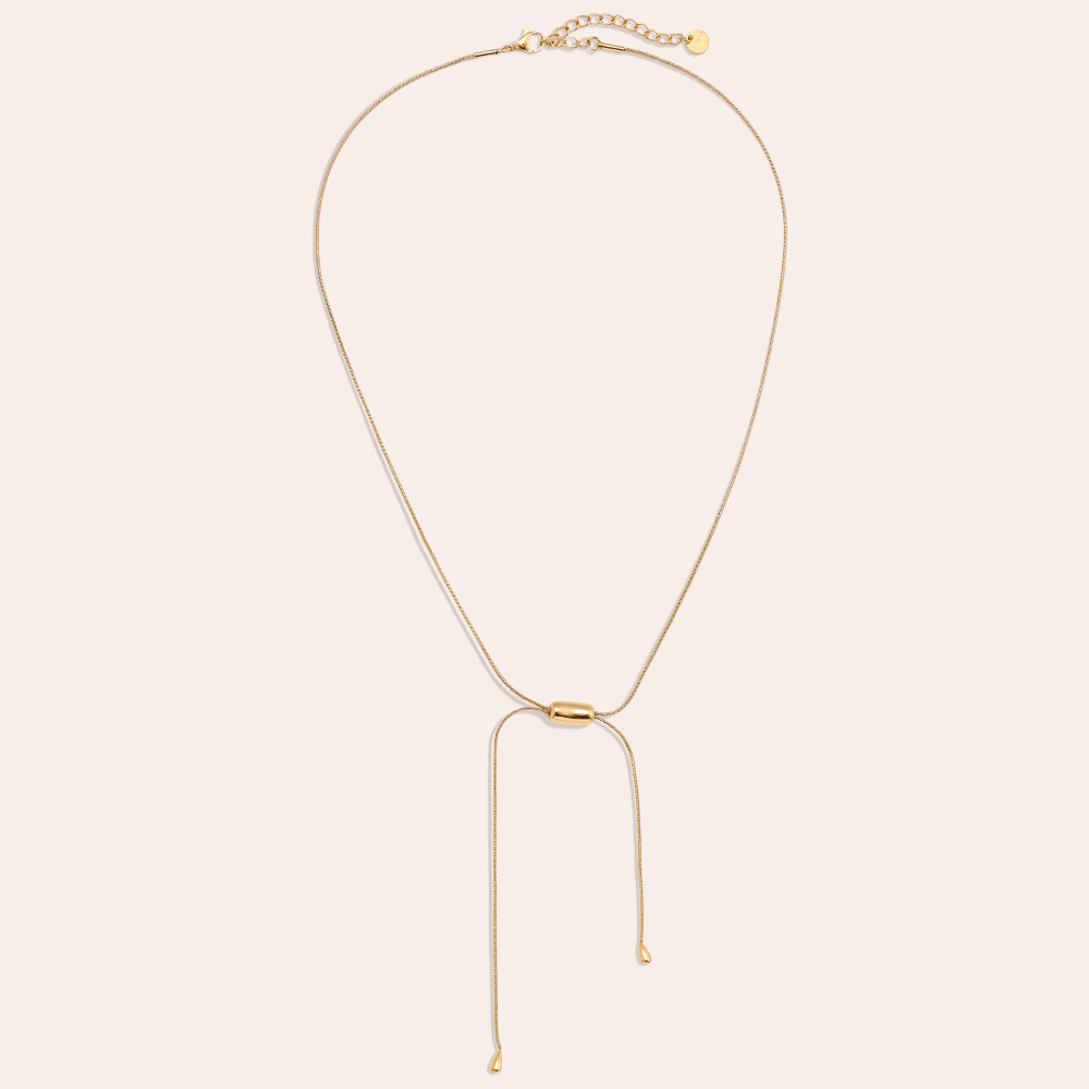 42cm Bean With Chain stainless steel necklace        