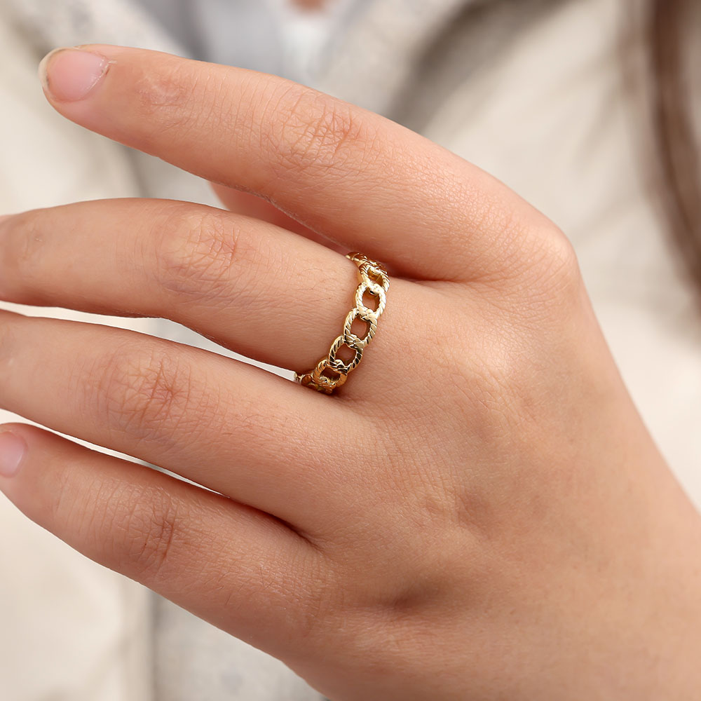 Chained Circles stainless steel ring