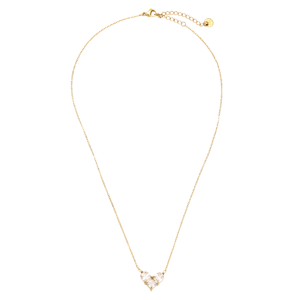 40cm Nice Diamond Heart stainless steel necklace     