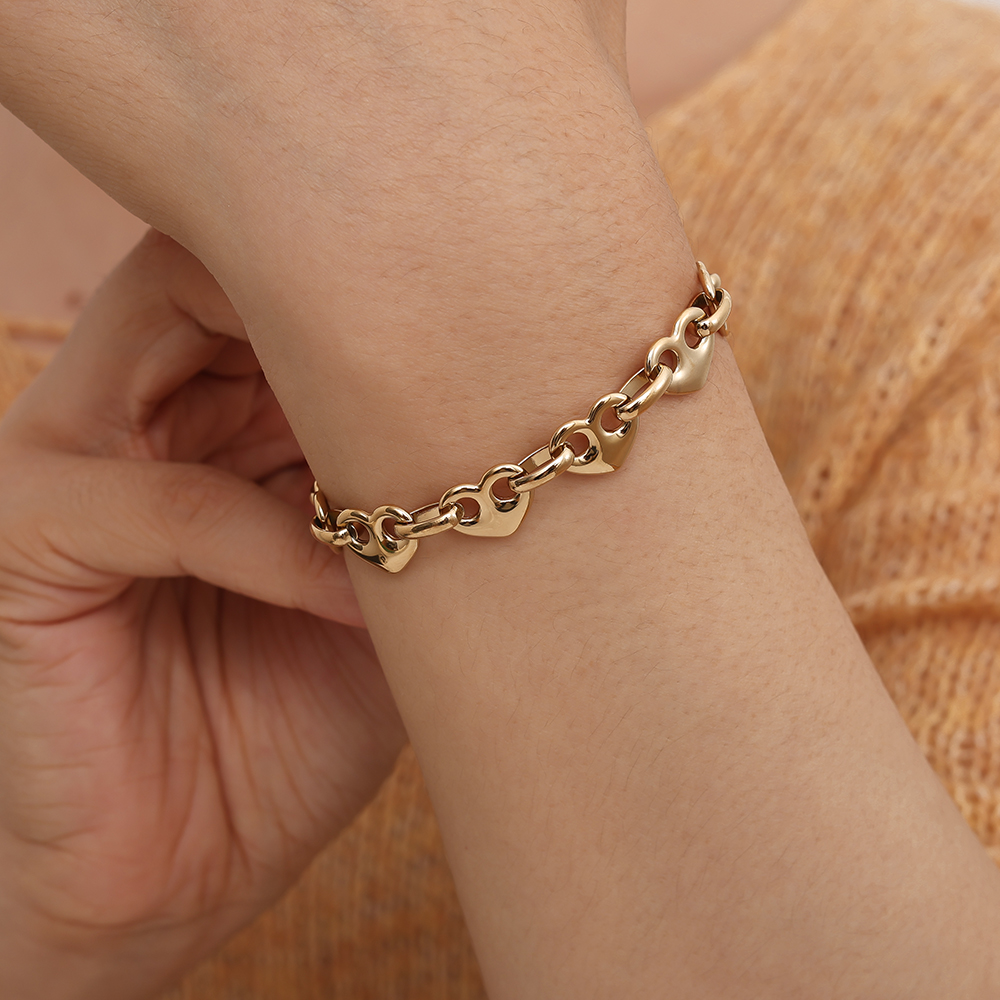 17cm Heart Nose Chain stainless steel bracelet     