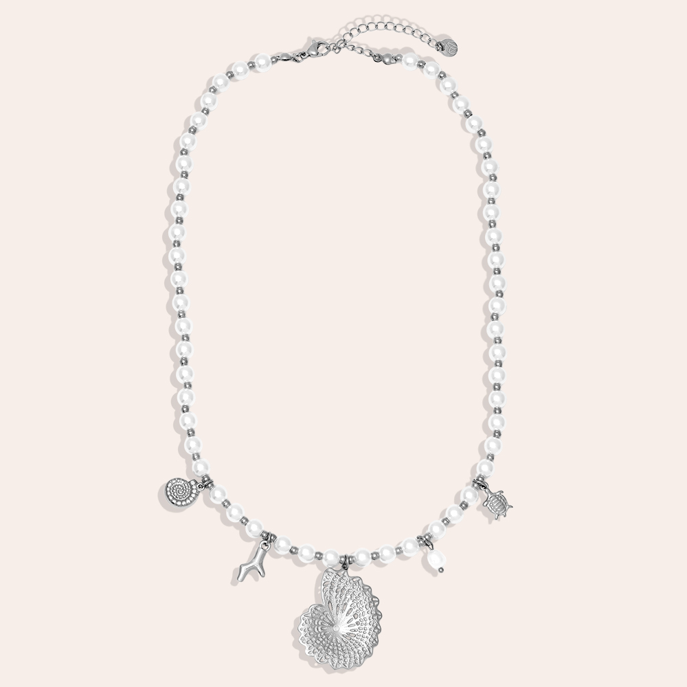 42cm Ocean Love In Pearl Chain stainless steel necklace     