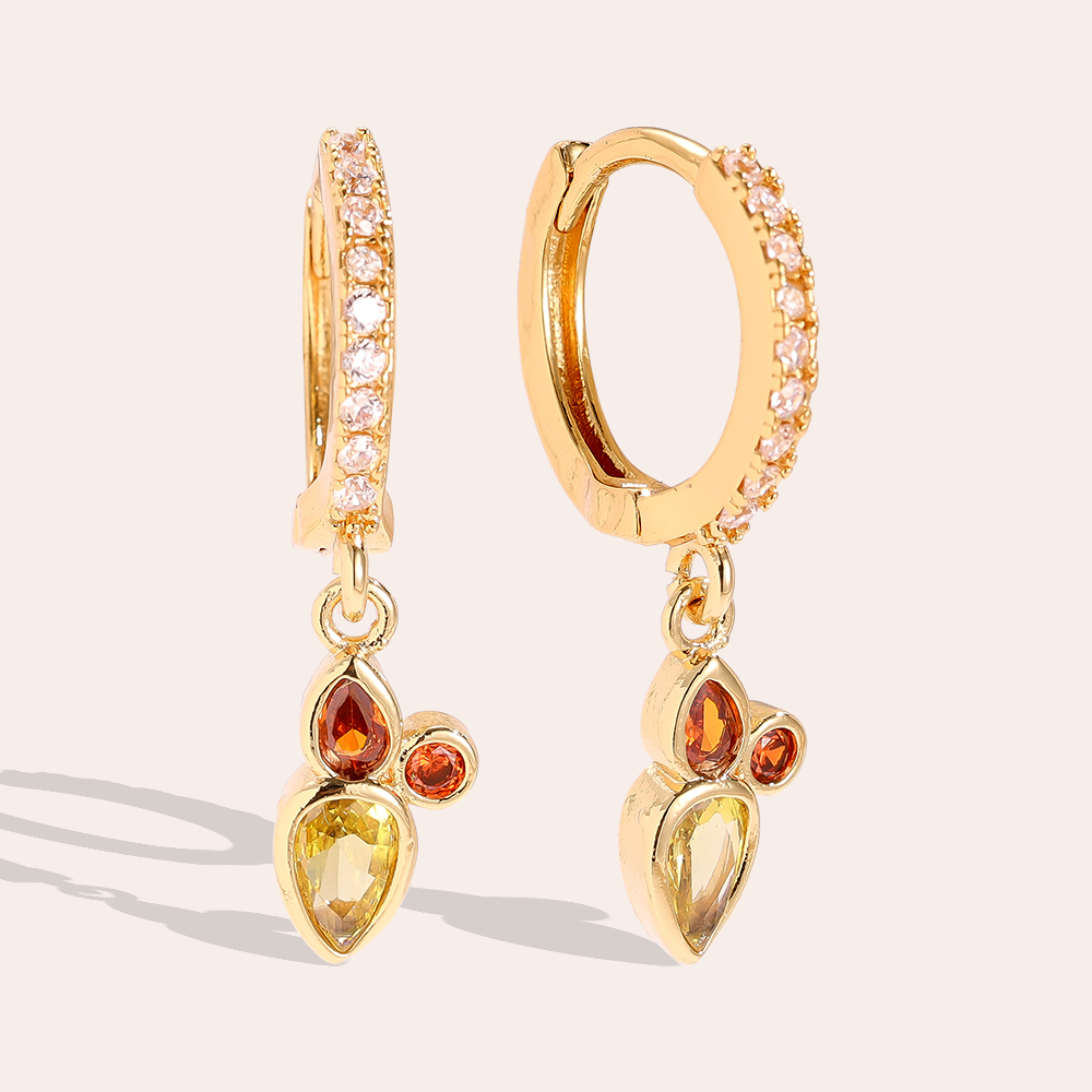 2.5cm Sweet Shape Diamonds Gold-plated Earrings   2.5cm Sweet Shape Diamonds Gold-plated Earrings