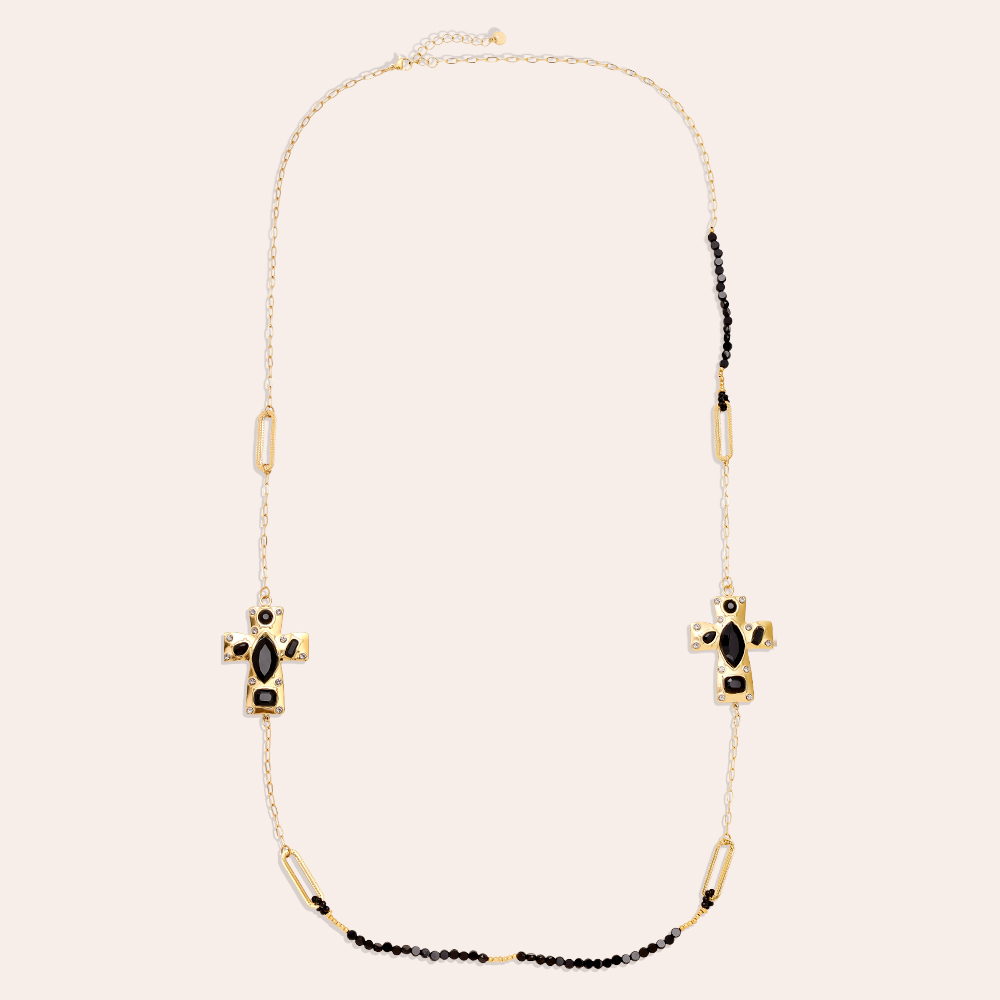 96cm Black Style Cross stainless steel necklace    96cm Black Style Cross stainless steel necklace