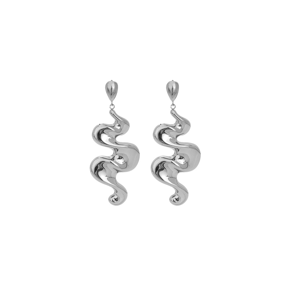 Stainless steel earrings Doodle Curve Long
