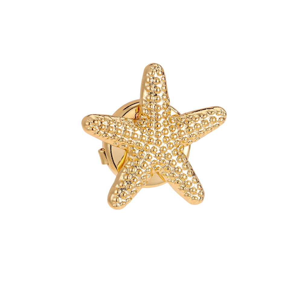 25mm textured starfish decorative button brooch
