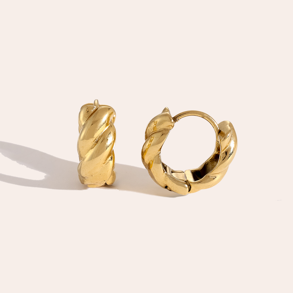 Stainless steel earrings The Twist Ring