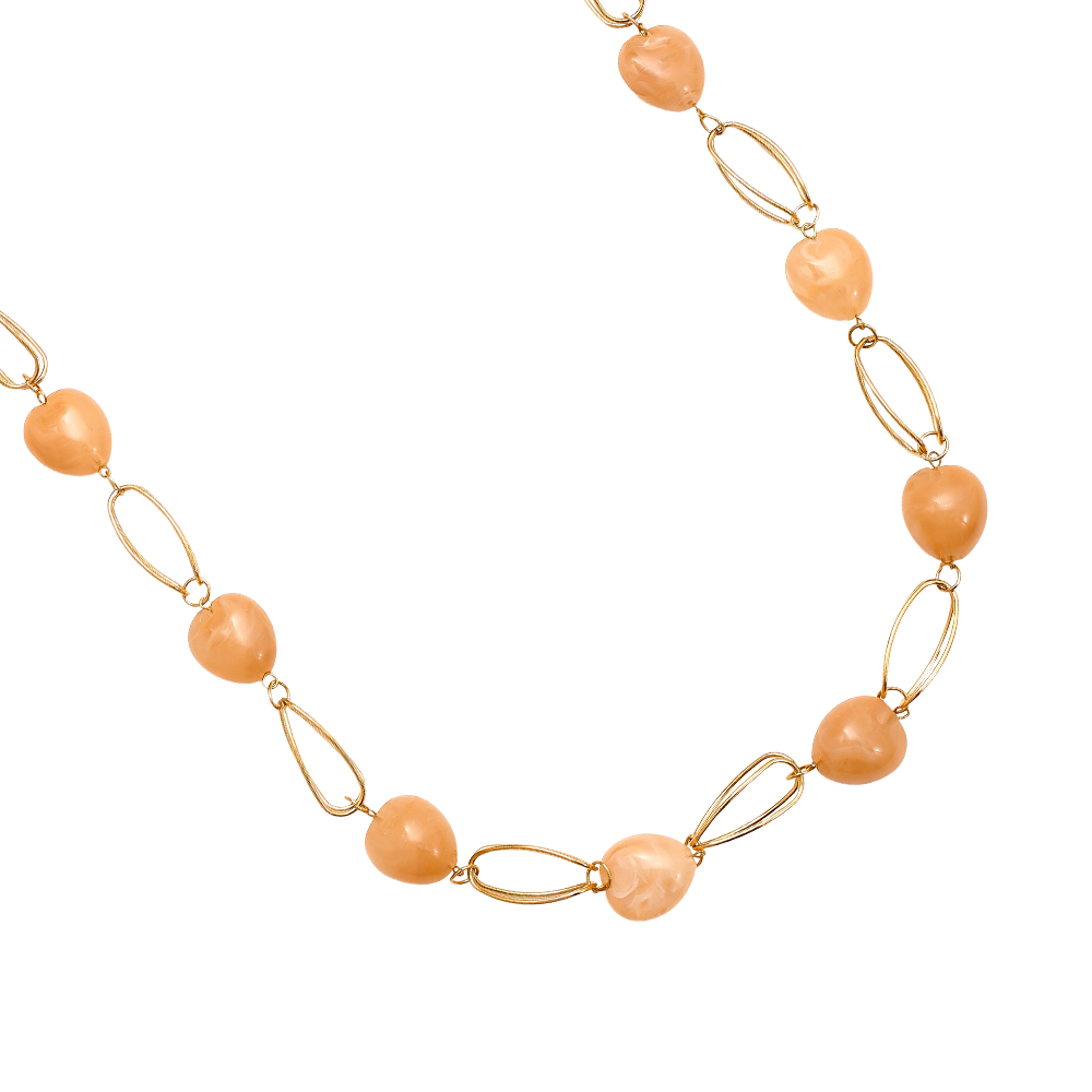 92cm Resin Balls And Cycles Stainless Steel Necklaces 