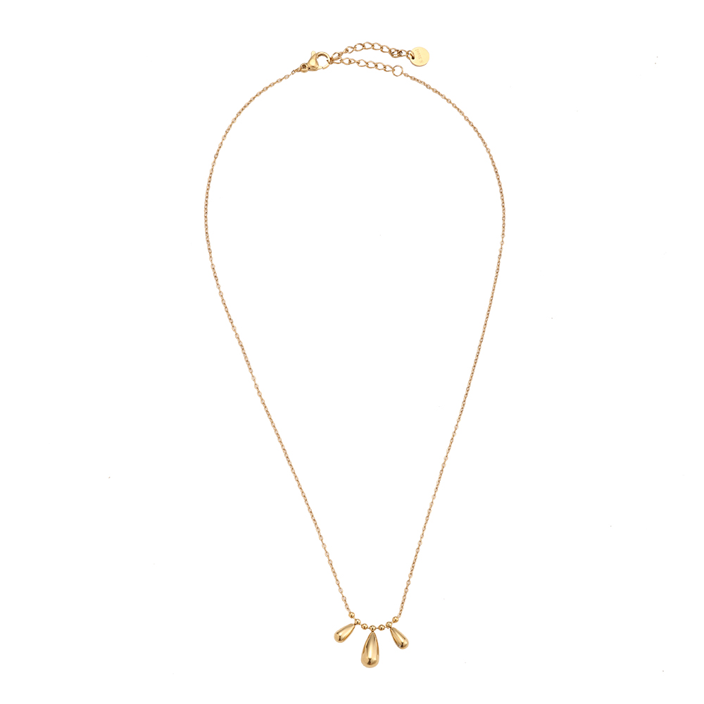 Stainless steel necklace 40cm Three Drops In Thin Chain