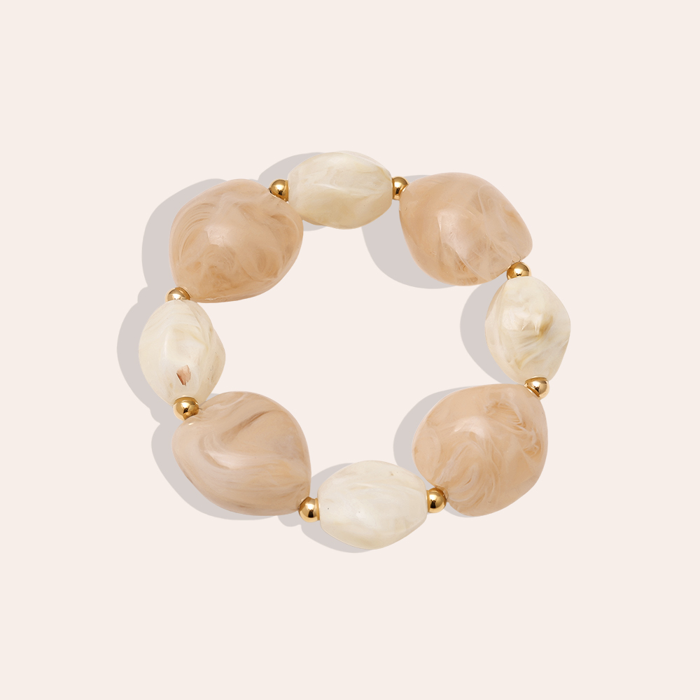 Elastic Resin Stone stainless steel bracelet       