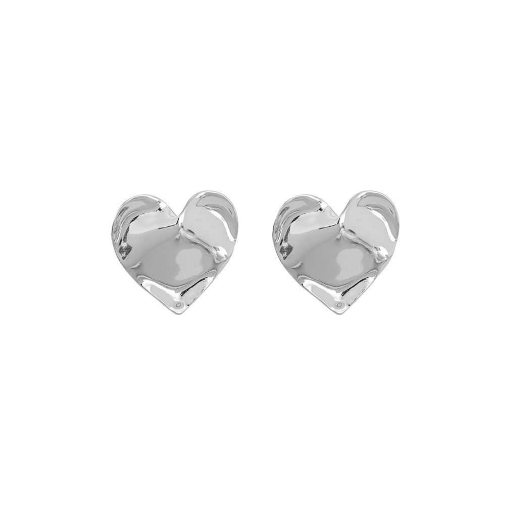 Stainless steel earrings Uneven Shining Super Heart