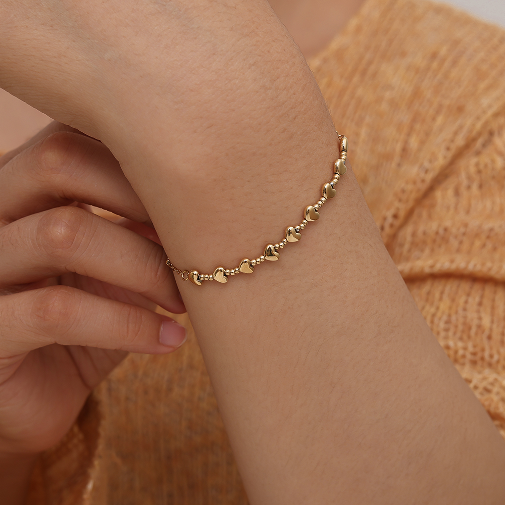 17cm Heart Chain stainless steel bracelet      