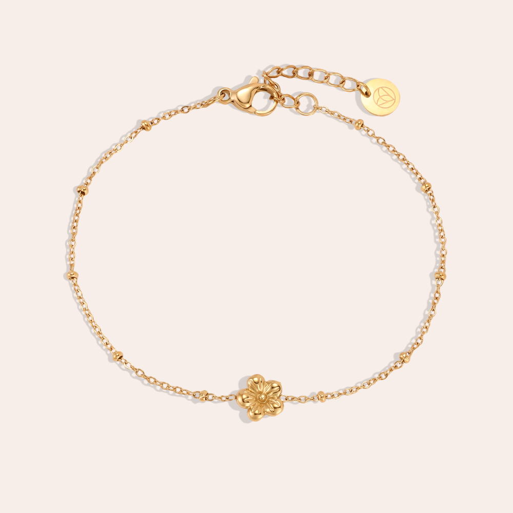 17cm mini flower stainless steel bracelet 